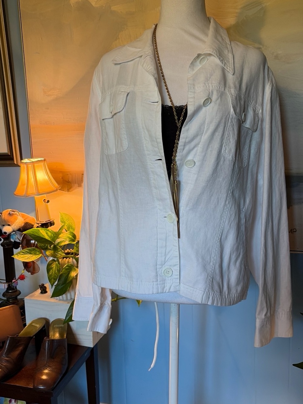 Jones New York Cream Button-Front Utility Jacket